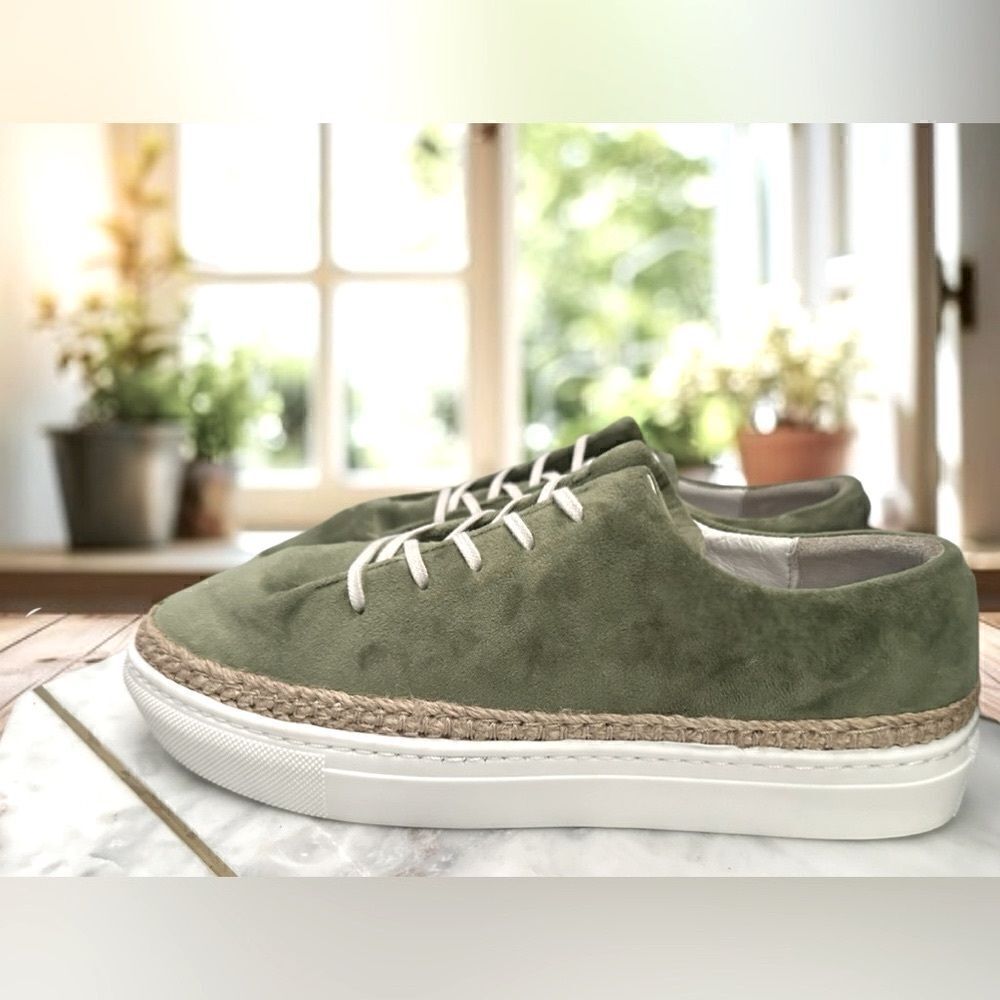 PAJAR Canada Espadrille Jade Green Velvet Sneakers Size 40 - Picture 7 of 15
